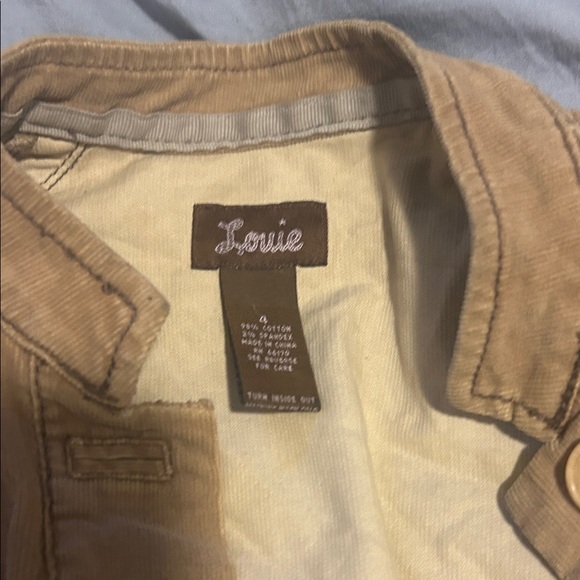 Tan Jacket with Ruffle Hem - Picture 3 of 6